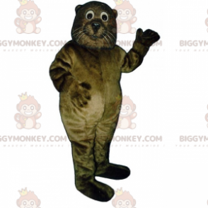 White Whiskered Otter BIGGYMONKEY™ maskotkostume -