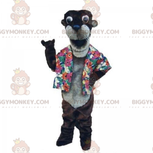Costume da mascotte Lontra BIGGYMONKEY™ con maglietta -