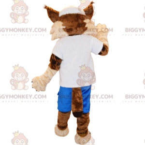 Costume de mascotte BIGGYMONKEY™ de lynx en tenue de sport -