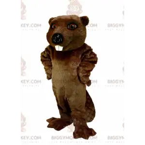 Mycket realistisk brun bäver BIGGYMONKEY™ maskotdräkt -