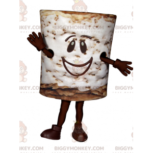 Marshmallow BIGGYMONKEY™ Mascot Costume with Smiling Face -