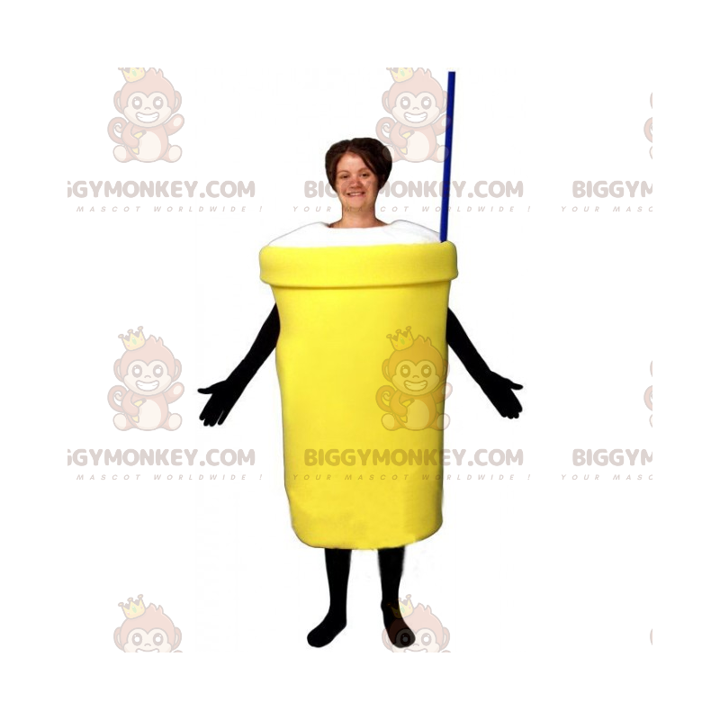 Milkshake BIGGYMONKEY™ maskotdräkt med sugrör - BiggyMonkey Milkshake BIGGYMONKEY™ maskotdräkt med sugrör - BiggyMonkey