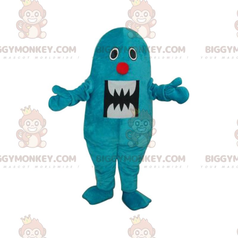 Costume da mascotte BIGGYMONKEY™ mostro blu dal naso rosso -