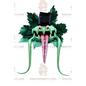Green Monster BIGGYMONKEY™ Mascot Costume with Top Hat -