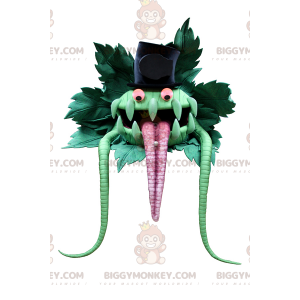 Grønt monster BIGGYMONKEY™ maskotkostume med høj hat -