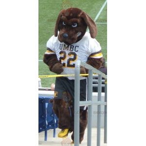 Brauner Hund BIGGYMONKEY™ Maskottchen-Kostüm in Sportbekleidung