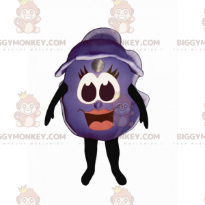 Traje de mascote Blueberry BIGGYMONKEY™ com rosto sorridente –