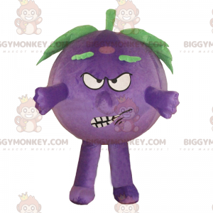 Kostým maskota Angry Face Blueberry BIGGYMONKEY™ - Ovocný maskot - BIGGYMONKEY_016164 - BiggyMonkey.com