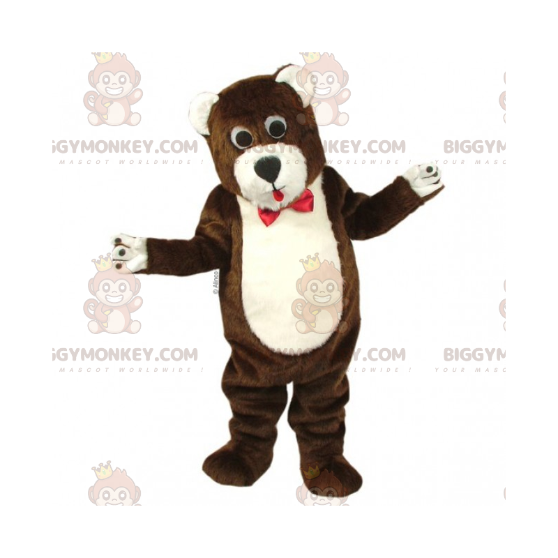 Costume de mascotte BIGGYMONKEY™ de nounours marron et blanc Costume de mascotte BIGGYMONKEY™ de nounours marron et blanc