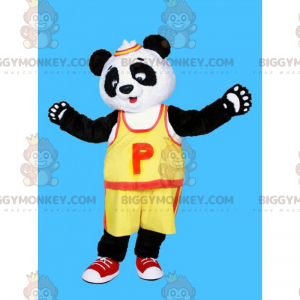 BIGGYMONKEY™ Panda-maskotkostume i basketball-outfit -