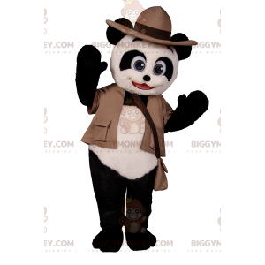 BIGGYMONKEY™ Panda Mascot Costume In Explorer Outfit -