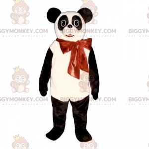 Panda og rød sløjfe BIGGYMONKEY™ maskotkostume - Biggymonkey.com