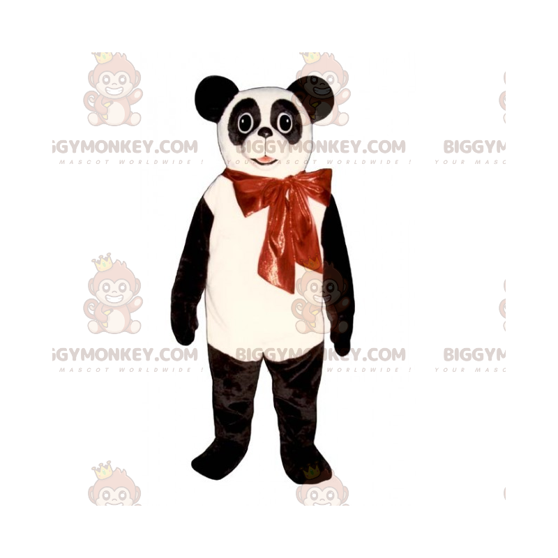Costume da mascotte Panda e fiocco rosso BIGGYMONKEY™ - Costume da mascotte Panda e fiocco rosso BIGGYMONKEY™ -