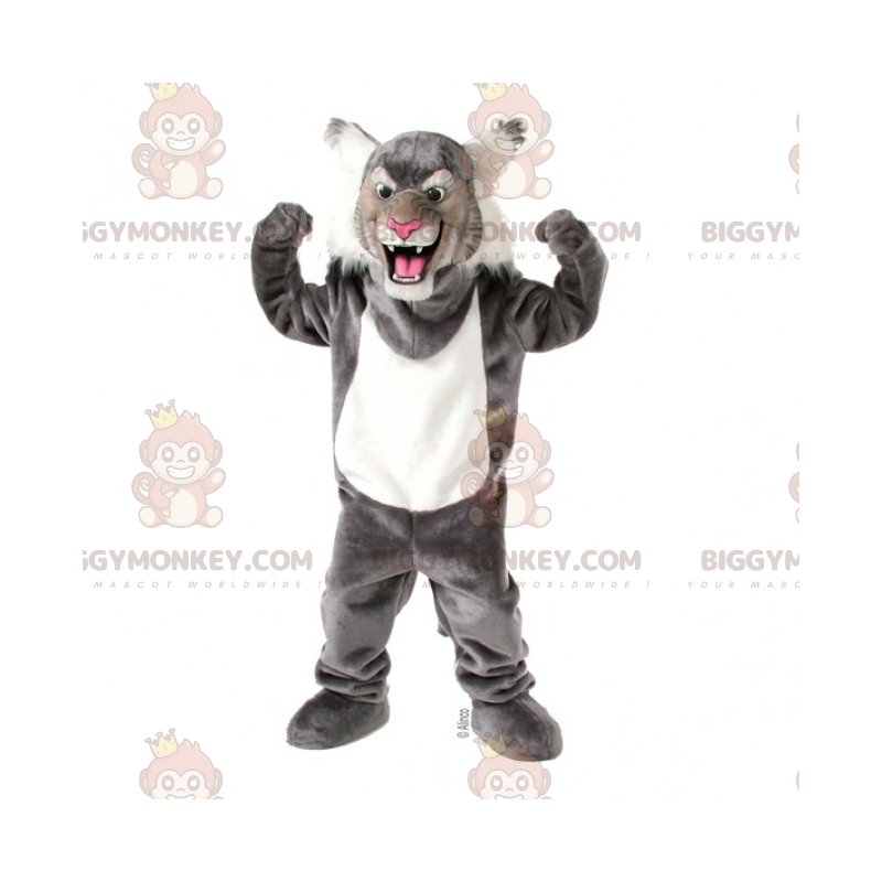 Kostium maskotka szaro-biała pantera BIGGYMONKEY™ - Kostium maskotka szaro-biała pantera BIGGYMONKEY™ -