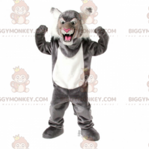 Grijze en witte panter BIGGYMONKEY™ mascottekostuum -