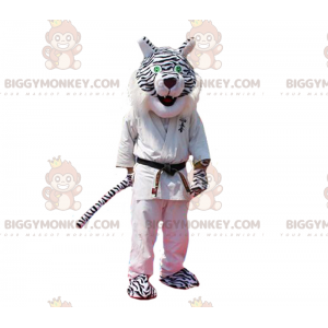 Disfraz de mascota BIGGYMONKEY™ de pantera negra y blanca con