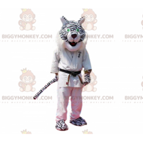 BIGGYMONKEY™ maskotkostume af sort og hvid panter i judokjole -