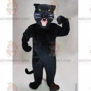 Traje de mascote do Pantera Negra com Bigodes Brancos