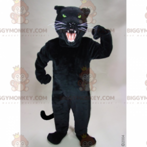 Traje de mascote do Pantera Negra com Bigodes Brancos