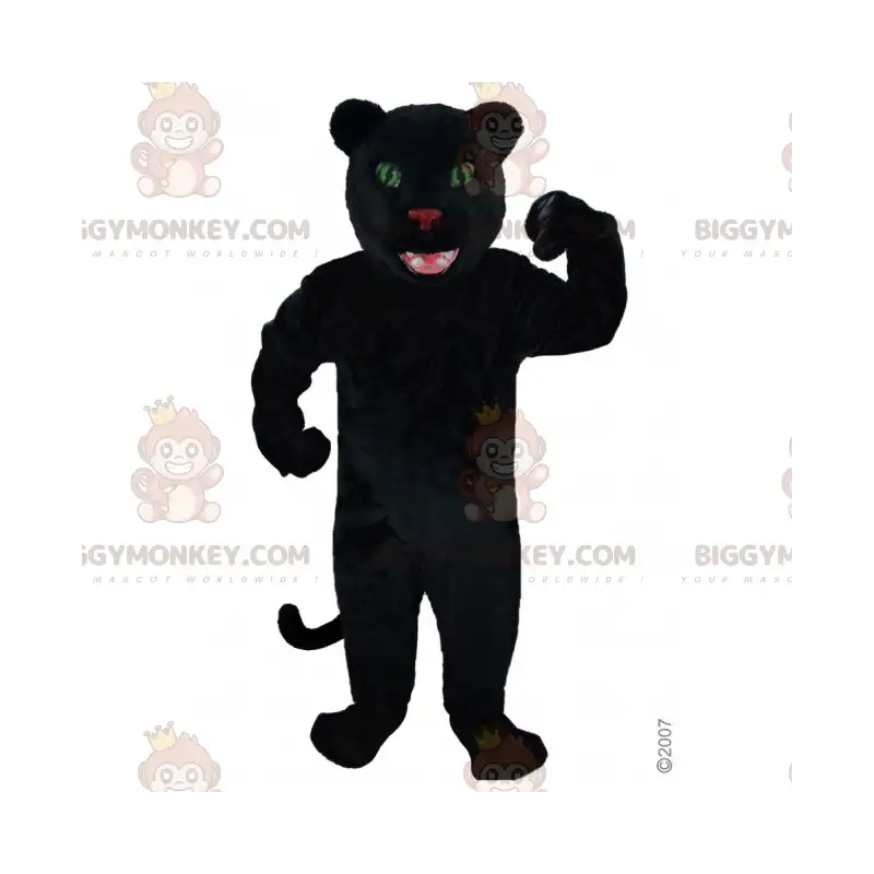 Black Panther Green Eyes BIGGYMONKEY™ maskottiasu - Black Panther Green Eyes BIGGYMONKEY™ maskottiasu -