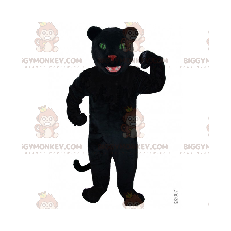 Costume de mascotte BIGGYMONKEY™ de panthère noire et yeux Costume de mascotte BIGGYMONKEY™ de panthère noire et yeux