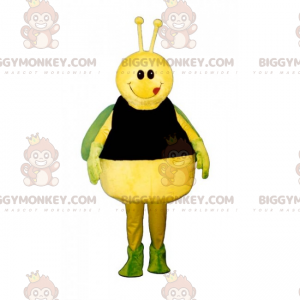 BIGGYMONKEY™ Mascot Costume of Yellow Butterfly and Green Wings