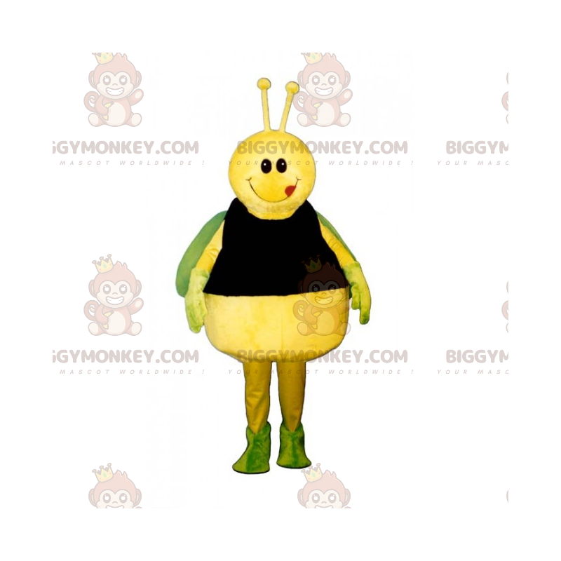 BIGGYMONKEY™ Mascot Costume of Yellow Butterfly and Green Wings