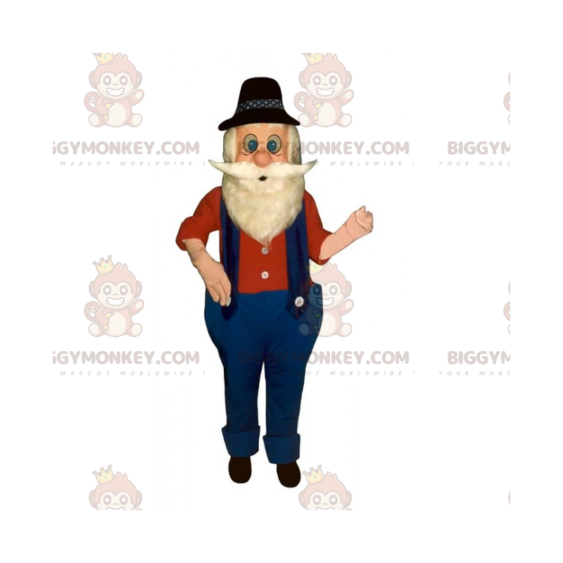 Costume da mascotte da contadino in tuta BIGGYMONKEY™ -