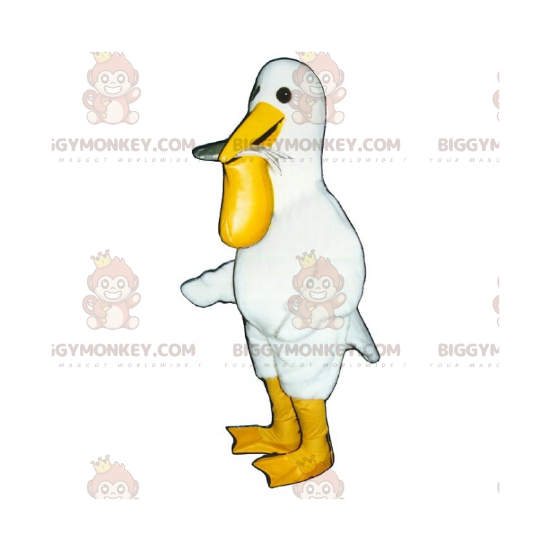 Costume da mascotte Pellicano con pesce BIGGYMONKEY™ -