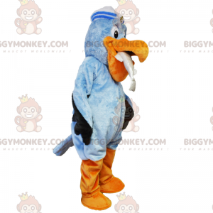 BIGGYMONKEY™ Seepelikan mit Fisch-Maskottchen-Kostüm -