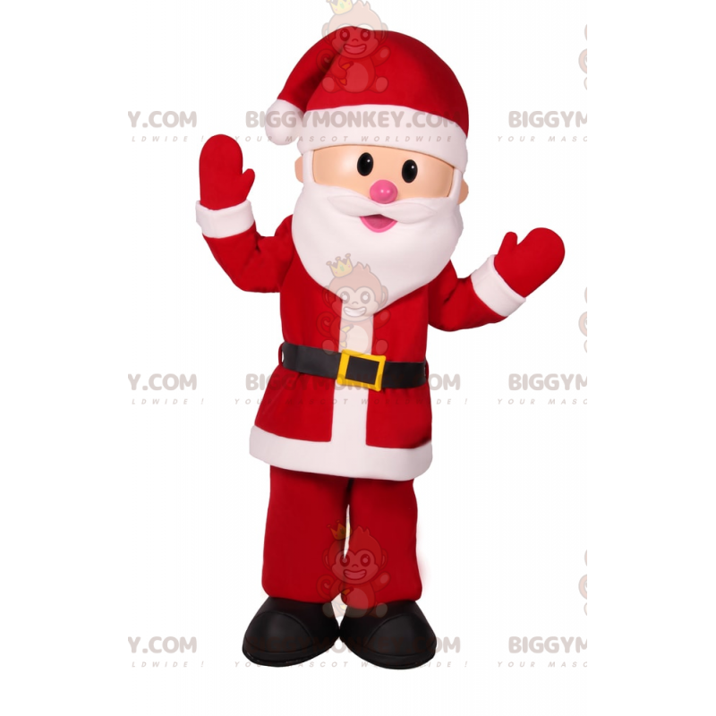 Lachende kerstman BIGGYMONKEY™ mascottekostuum - Kerst- en Thanksgiving-mascottes - BIGGYMONKEY_016234 - BiggyMonkey.com