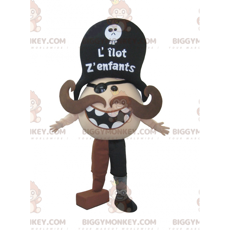 Pirat mit Schnurrbart BIGGYMONKEY™ Maskottchen-Kostüm -