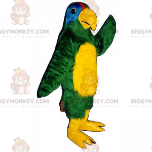 BIGGYMONKEY™ Costume da mascotte pappagallo dal ventre giallo -