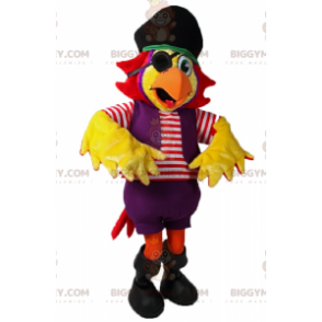 BIGGYMONKEY™ Mascot Costume Parrot In Pirate Outfit - Jungle animals - BIGGYMONKEY_016245 - BiggyMonkey.com