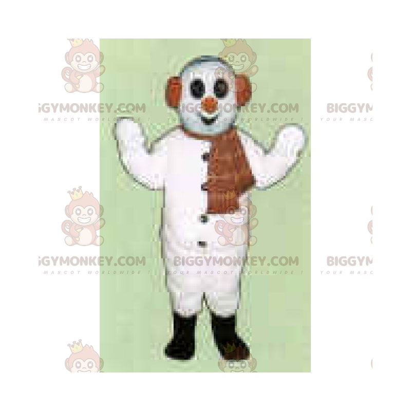 Karaktär BIGGYMONKEY™ Maskotdräkt - Snögubbe med halsduk - Karaktär BIGGYMONKEY™ Maskotdräkt - Snögubbe med halsduk -
