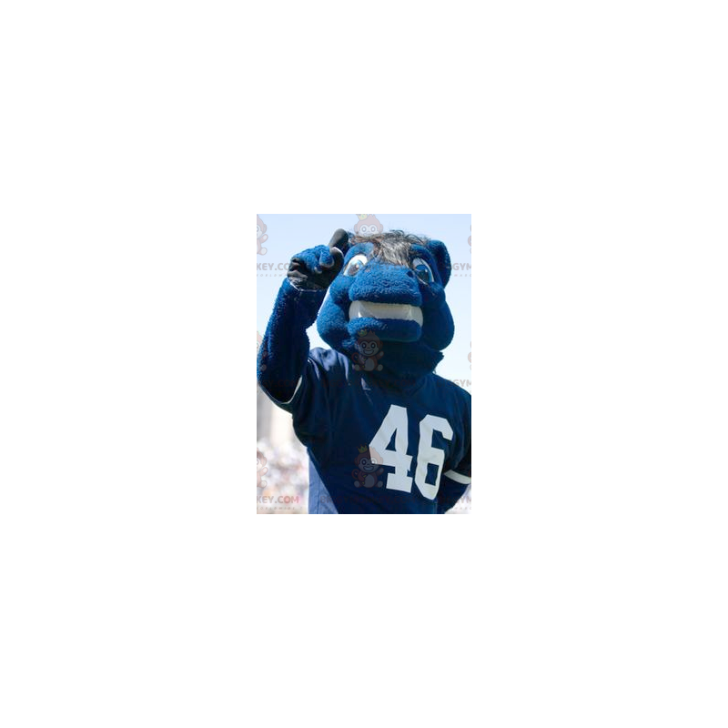 Traje de mascote Blue Horse BIGGYMONKEY™ em roupas esportivas – Traje de mascote Blue Horse BIGGYMONKEY™ em roupas esportivas –