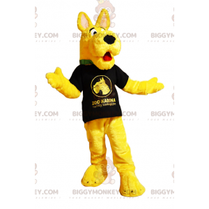 Karakter BIGGYMONKEY™ mascottekostuum - gele hond in T-shirt -