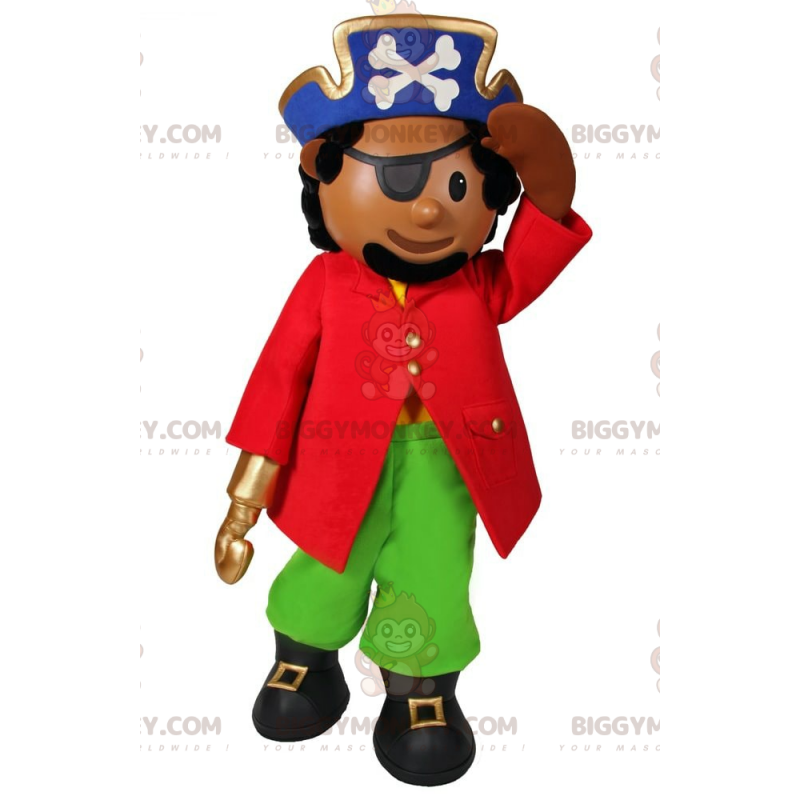 Costume de mascotte BIGGYMONKEY™ de personnage - Pirate avec Costume de mascotte BIGGYMONKEY™ de personnage - Pirate avec