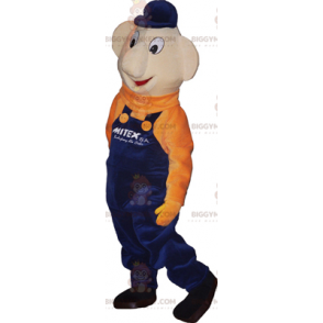 Karaktär BIGGYMONKEY™ Maskotdräkt - Arbetare i blå overall - Mänskliga maskot - BIGGYMONKEY_016327 - BiggyMonkey.com