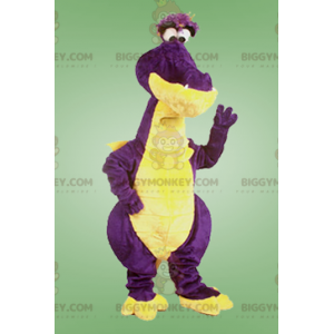 Costume de mascotte BIGGYMONKEY™ de dragon violet et jaune