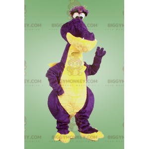 Fantasia de mascote BIGGYMONKEY™ de dinossauro roxo famoso dos desenhos  animados do Barney