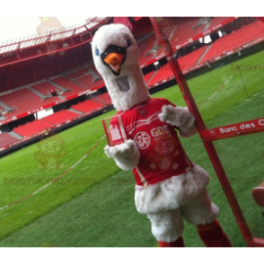 Disfraz de mascota Swan BIGGYMONKEY™ en ropa deportiva roja -
