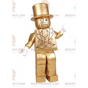 Disfraz de mascota BIGGYMONKEY™ del personaje Lego dorado -