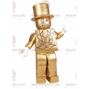 Costume de mascotte BIGGYMONKEY™ de personnage Lego dore -
