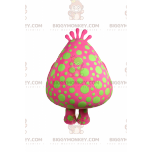 Disfraz de mascota BIGGYMONKEY™ rosa con lunares verdes -