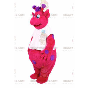 BIGGYMONKEY™ Costume da mascotte personaggio fucsia con macchie