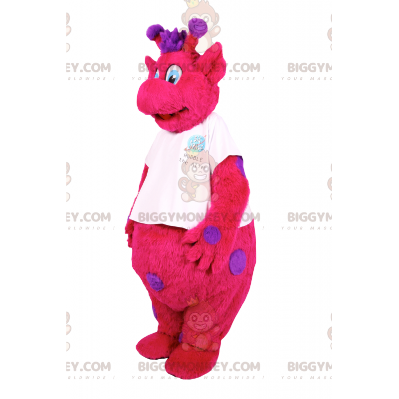 BIGGYMONKEY™ karakter mascotte kostuum fushia met paarse vlekken - Menselijke mascottes - BIGGYMONKEY_016384 - BiggyMonkey.com