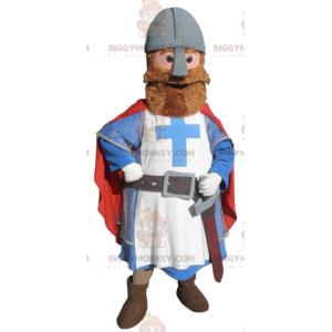 Knight BIGGYMONKEY™ Mascot Costume Dressed in Red Blue and