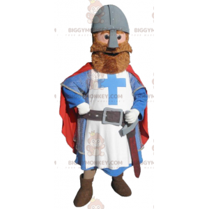 Στολή μασκότ Knight BIGGYMONKEY™ ντυμένη σε κόκκινο μπλε και