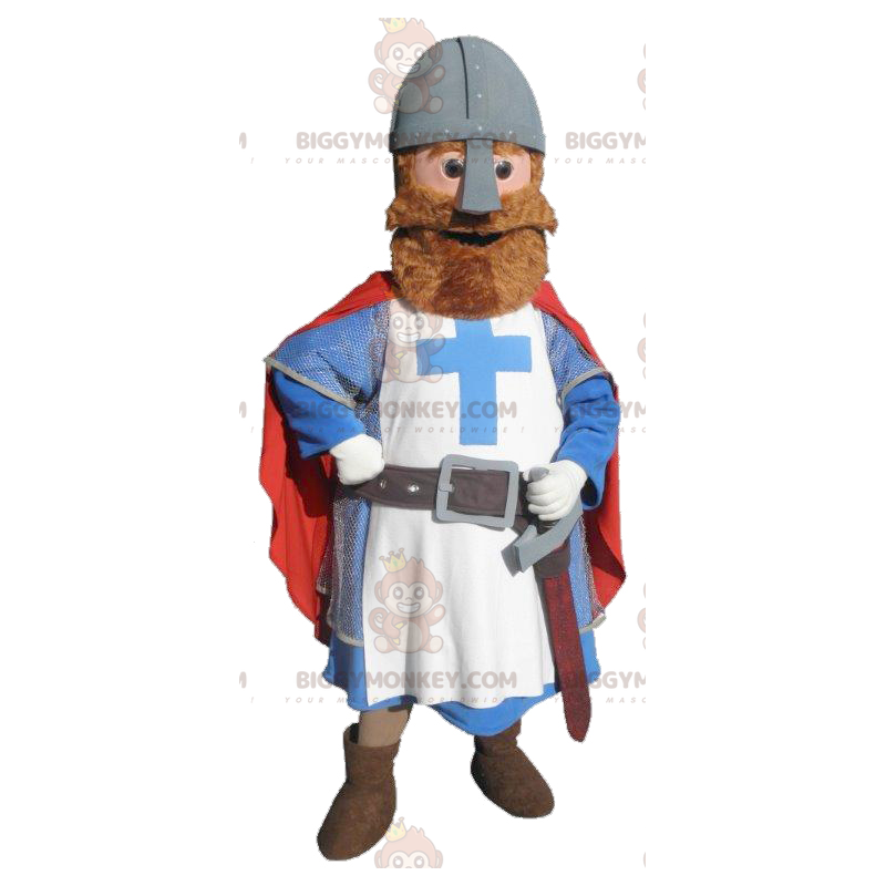 Knight BIGGYMONKEY™ Mascot Costume Dressed in Red Blue and